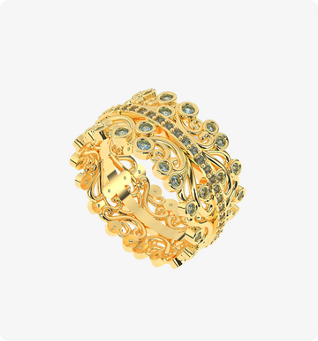 Vintage Petal Statement Ring