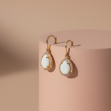 Zlatá souprava Opálová kapka se zirkony 585/1000 (5,01 g)