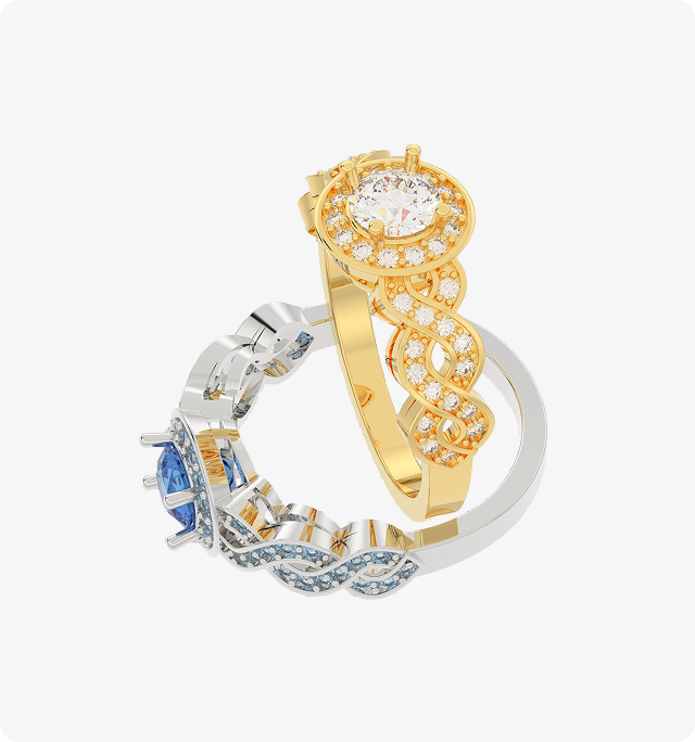 Diamantový prsten s korunou a svatozářem 